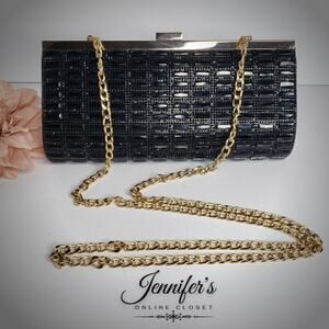 Starlet Black Studded Clutch Crossbody Purse